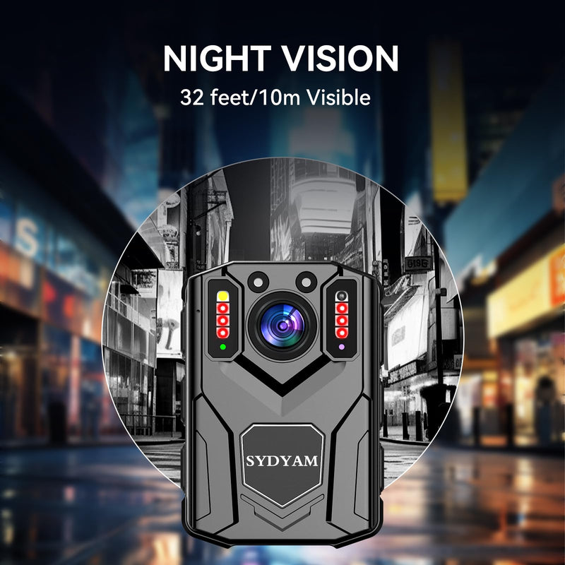 SYDYAM-Z5 2K/1440P 32GB Body Camera, 8-10H HD Recording IP67 Waterproof Body Cameras with Audio and Video Recording, Body Cam for Police Hiking Meeting Security Guard Daily Patrol Z5-32G