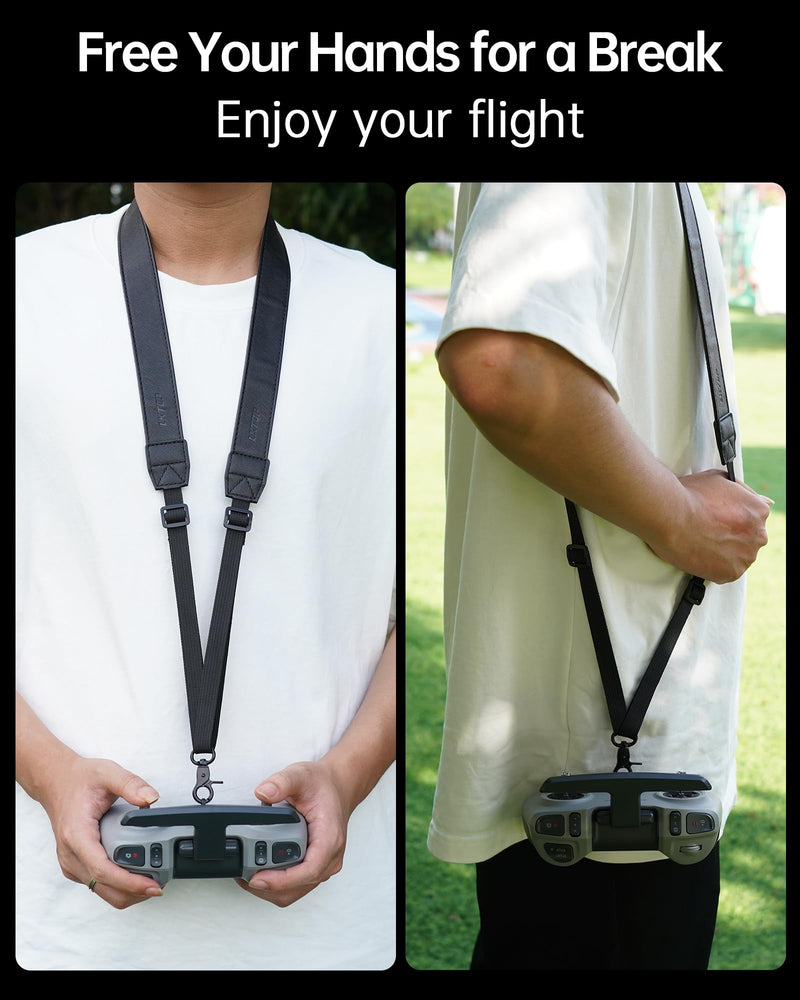 Lanyard Neck Strap+Joysticks for DJI FPV Remote Controller 3/2, Adjustable Leather Lanyard Controller Stick Replacement Thumb Rocker for DJI Avata 2/Avata/FPV Drone Accessories (1 Pcs+2 Pairs) Lanyard + Joysticks (2 Pairs)