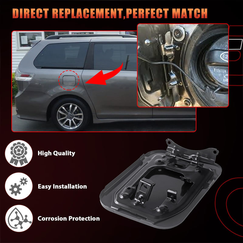 Fuel Filler Door, Fuel Cap Cover, Gas Cap Door, Gas Tank Door Compatible With Toyota Vehicle Sienna 2011-2019 Replace# 926-395, 77350-08020, 7735008020