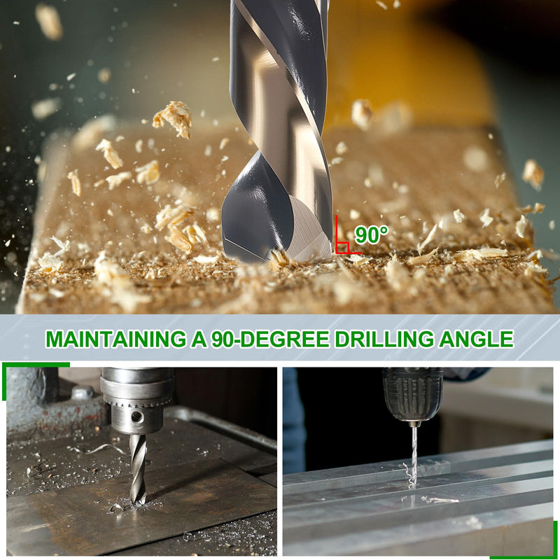 METALLIXITY Drill Bit (1-5/16"), 1/2" Reduced Shank 3-Flat M35 5% Cobalt HSS 135° Point Angle for Stainless Steel DIY Projects Tool Black and Gold 1-5/16" (33.338mm) 1/2"