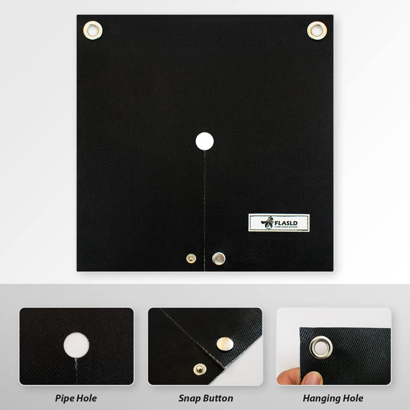 FLASLD Welding Blanket & Heat Shield Mat for Soldering Copper Pipe, 12''x12'' Flame Protector Pad Plumbing Hole Propane Torch (1 Pack) 1 Pack