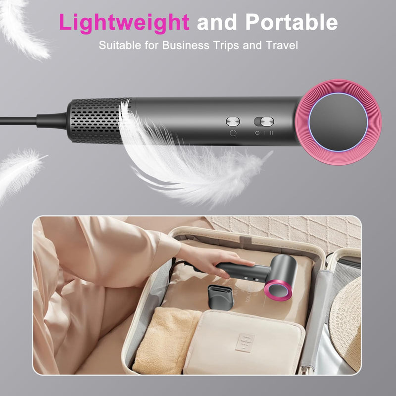 Ionic Hair Dryer 110000 RPM, 4 Heat & 2 Speed Settings with Cool Shot | 110000 RPM brushless motor for 2 mins fast drying, ionic frizz control, lightweight design, quiet 50dB low noise