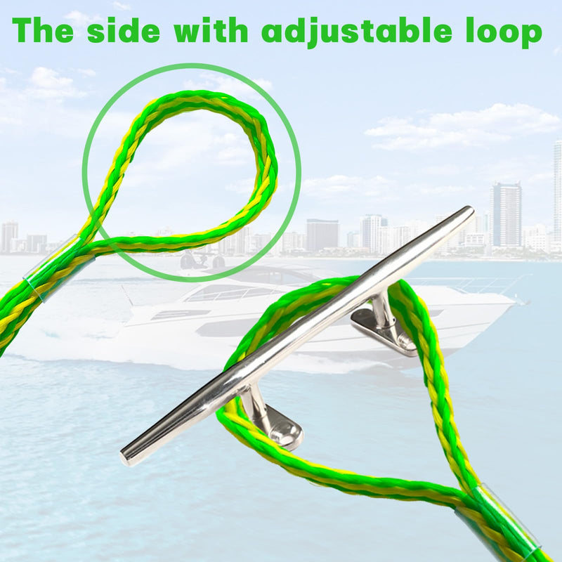 Boat Bungee Dock Lines Bungee Dock Lines for Boats Mooring Rope Bungee Cord Docking String Shock Bungee Docking Ropes for Boat Kayak, Jet Ski, Pontoon, Canoe, Power Boat WaveRunner Green (4X) green-4P