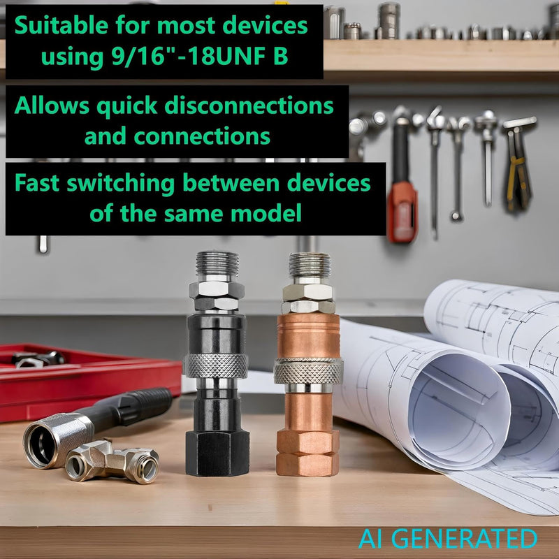 Oxy Acetylene Torch Quick Connects Fittings| Fit 9/16"-18 B Fittings | QDB10 Heavy-duty Safe and Durable Design| Brass |Stainless Steel |Special Corrosion-Resistant Materials|OEM
