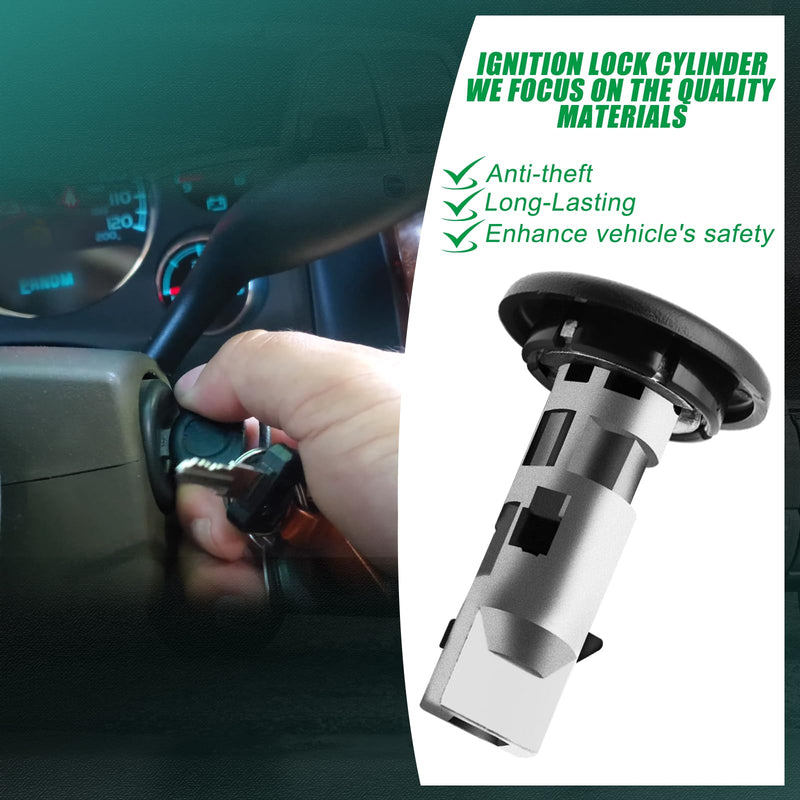 Ignition Lock Cylinder Switch with Keys for 2002-2009 Avalanche Express Silverado Suburban Trailblazer Tahoe, GMC Savana Yukon Envoy Sierra, Buick Starter Switch Replace US-312L D1469G