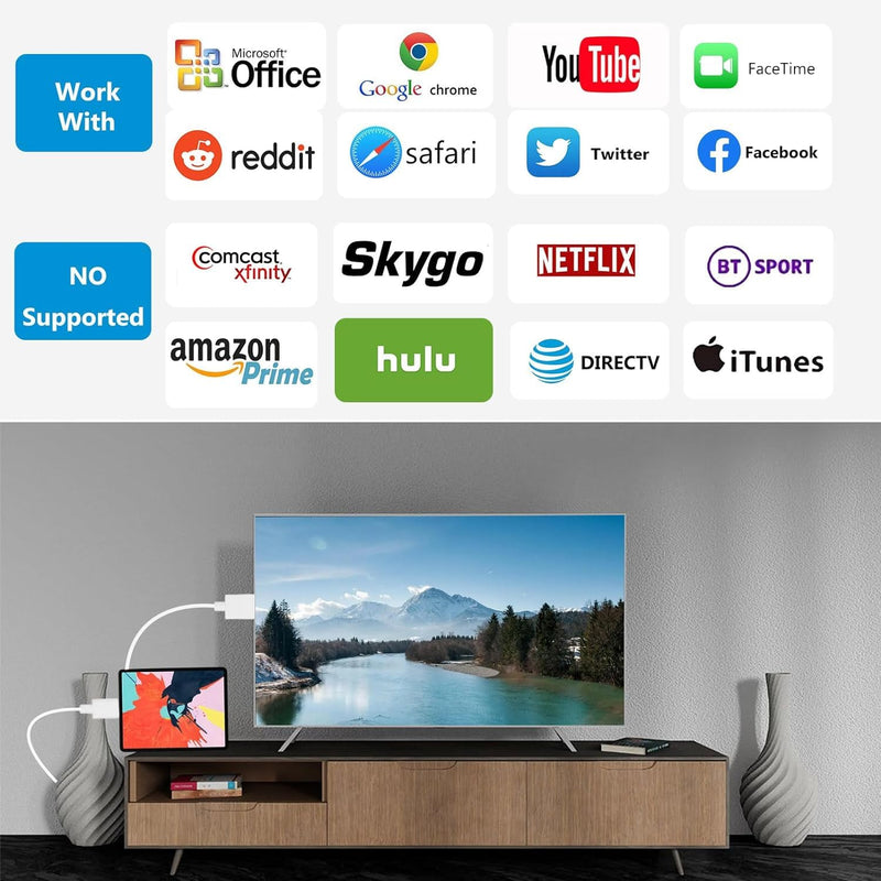 [MFi Certified] 13.2ft Long Version Lightning to HDMI Cable Adapter, 1080P Lightning to Digital AV Adapter Sync Screen Connector Compatible for iPhone 14 13 12 11 to HD TV Projector Monitor White