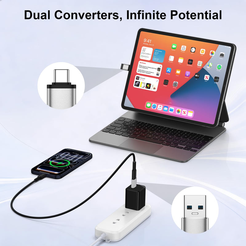 USB C to USB Adapter&C Male to USB A Female OTG Adapter for iPhone 17 16 15 | 4Pack Type C Male to Type A Female OTG Converter for Samsung Galaxy,Google Pixel,Flash Thumb Drive