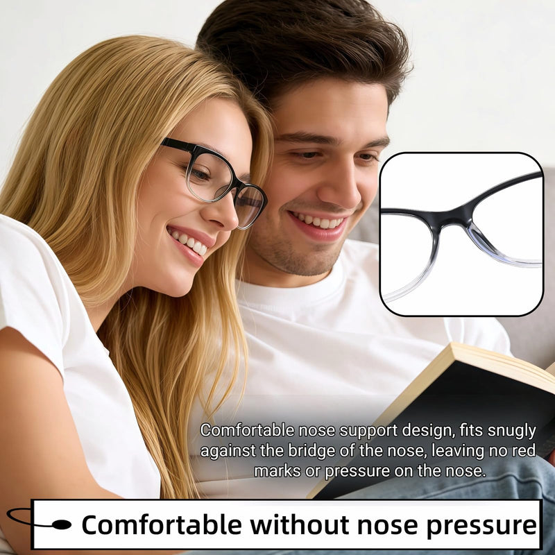 Auto Focus Reading Glasses for Men & Women - Auto Adjust Glasses From +0.50 to +2.50, Flexible Frame Eyeglasses for Small Print, Computer Screen & Close Work