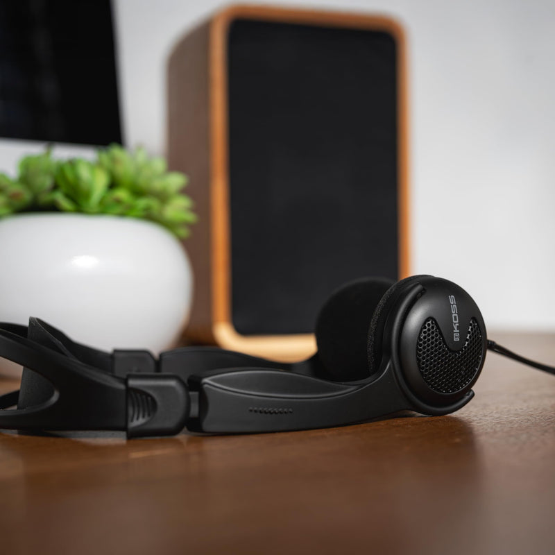 Koss KTXPro1 Titanium 90s Style On-Ear Headphones, Black, Volume Control | Retro Style, Wired 3.5mm Plug, 60 ohm Dynamic Drivers