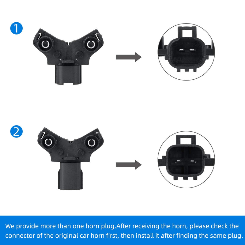 SEINECA Car Horn Compatible with Hyundai horn,12V Waterproof Snail horn 110-125db High/Low Tune(With Two Pairs of Plug) Replacement for H