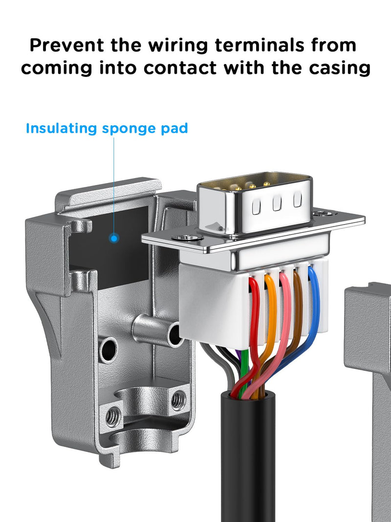 2Pack DB9 Serial Adapters with Metal Shell Breakout Board Solder-Free Module,D-SUB 9-pin Male+ Female RS232 RS485 Adapter to Terminal Board Connector with Bolts Nuts and Screwdriver Male+Female(Metal shell)