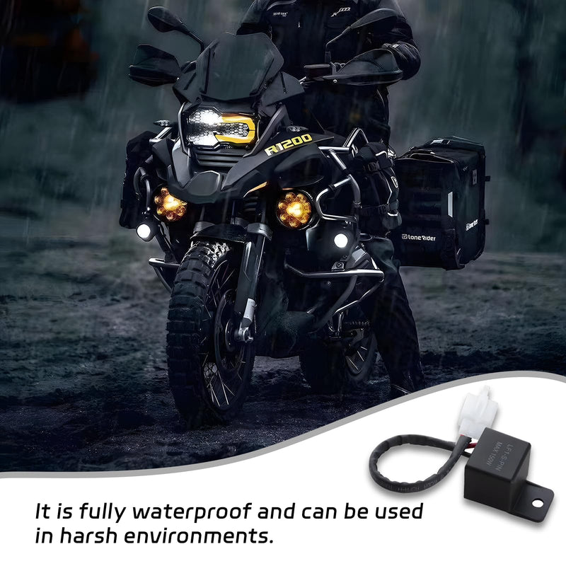 Motorcycle LED Flasher Relay, 2 Pin 12V Motorcycle Electronic Turn Signal Flasher Relay, Indicator Light LED Flasher Relay to Fix Turn Signal Bulbs Hyper Blinker Flash
