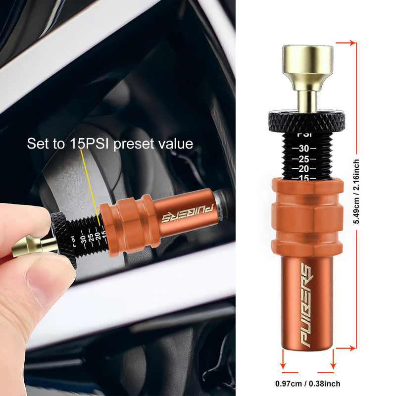 Tire Deflator Adjustable Auto-Stop (0.7-2.1bar/10-30PSI) - Precision Tire Deflators Offroad Accessories 4x4 for Truck, SUV, Motorcycle,Brass Core Tyre Air Down Tool 4PCS