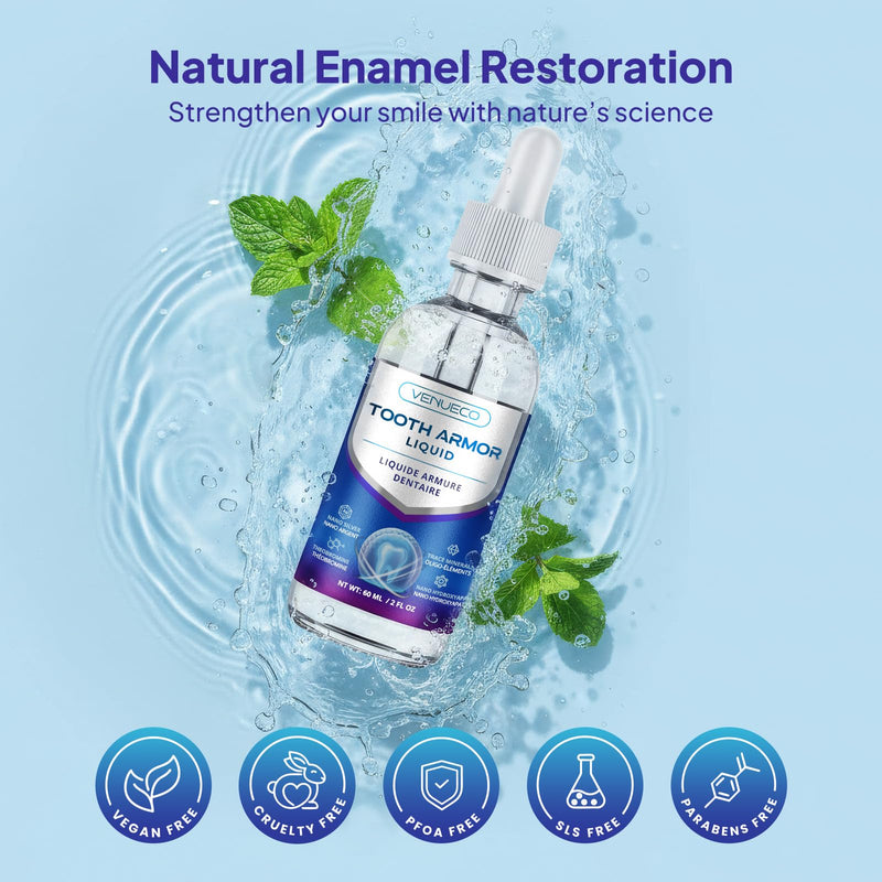 Cavity Healing Tooth Armor Liquid: Clinically Strengthen Enamel with Remineralization Drops at-Home Tooth Enamel Repair Stronger Teeth Hydroxyapatite (120ml, Mint) 4 Fl Oz (Pack of 1)