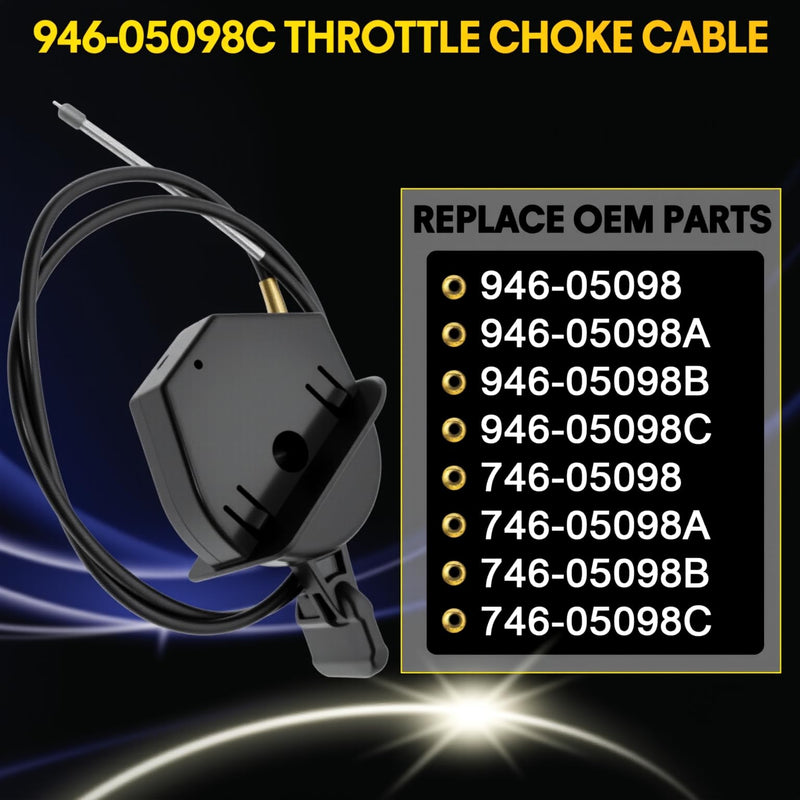 946-05098c 946-05098a 946-05098b 746-05098 746-05098a 746-05098b Throttle Choke Cable Compatible with Cub Cadet Throttle/Choke Cable XT1-LT46 LT50 GT50 GT54 ST54 XT2-LT54 LX46 GX54