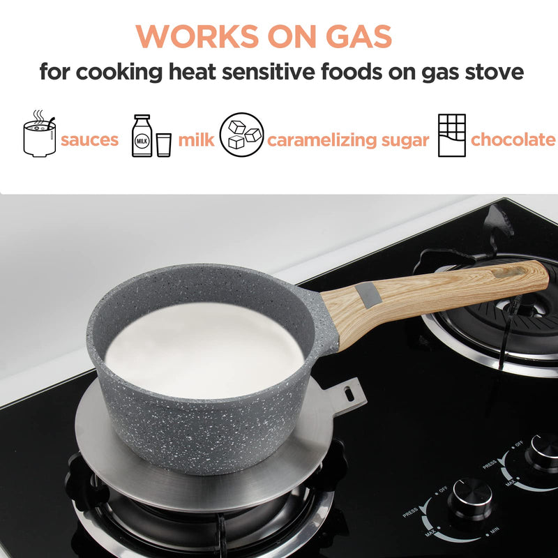 9.45inch Stainless Steel Induction Cooktop Adapter Plate, Heat Diffuser for Glass and Electric Cooktop, Detachable Handle Bakelite-detachable Handle