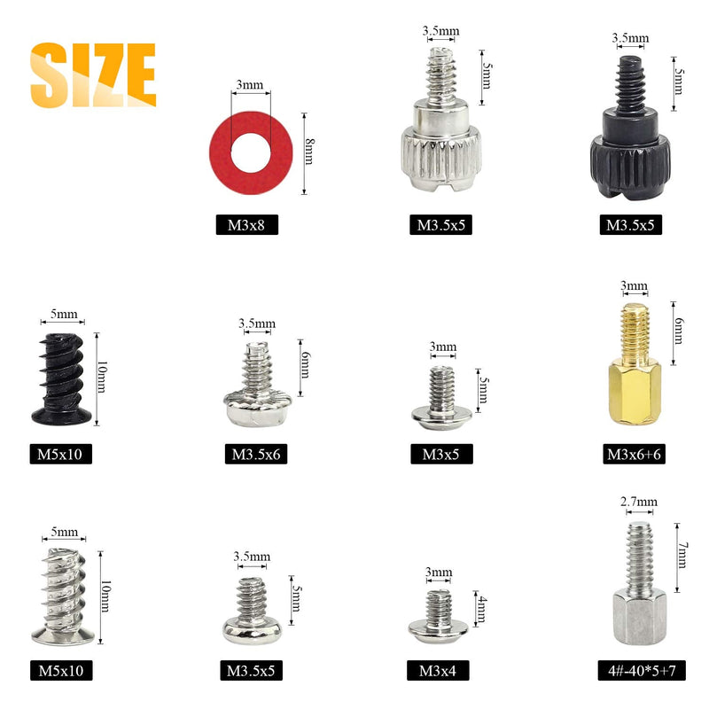 300PCS Personal Computer Screw Standoffs Set Assortment Kit with a Screwdriver for Hard Drive Computer Case Motherboard Fan Power Graphics