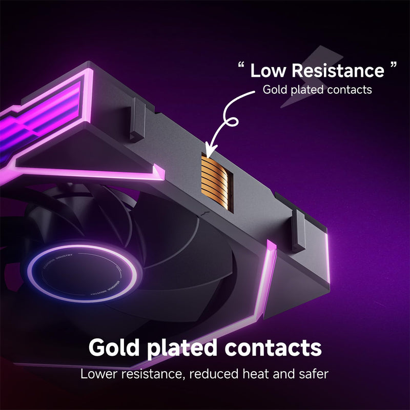 AsiaHorse Nyota Ultra 120mm PC Case Fan - Space-Inspired Design (Infinity Mirror + RGB Ring), 9 Blades 58.5 CFM, Modular Build, Ultra-Quiet Silicone Pads, PWM Control-Quiet Hydro Bearing 3 Pack-120mm Black-Reverse Blade
