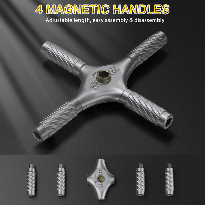 Magnetic Ratchet Screwdriver Set with 4 Handles,34 in 1 Magnetic Screwdriver Set and Multi Ratcheting Screwdriver,Mini Ratcheting Set for Home,Auto,Bike,Eyeglass,DIY Repair Tool Kit 34 in 1