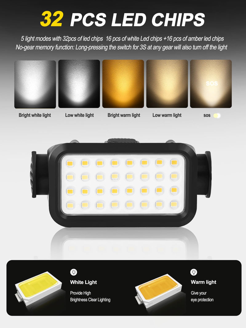 ZIDIYIRUO UTV Dome Light, Rechargeable UTV Interior Light Compatible with Polaris RZR Ranger Can-Am Pionner Talon Kawasaki, 32pcs LED Chips with 5 Kinds Modes for 1.25"-2.0" Roll Bar Mount (1 Pack) 1pc