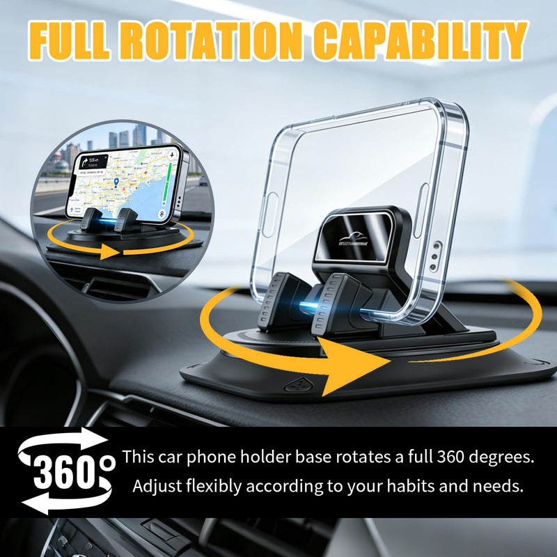 360° Rotatable Car Dashboard Phone Holder Anti-Shake | Super Strong Self-Adhesive Car Phone Holder Compatible with iPhone Samsung,Cars Phones Mount Anti-Fall for Bumpy Roads