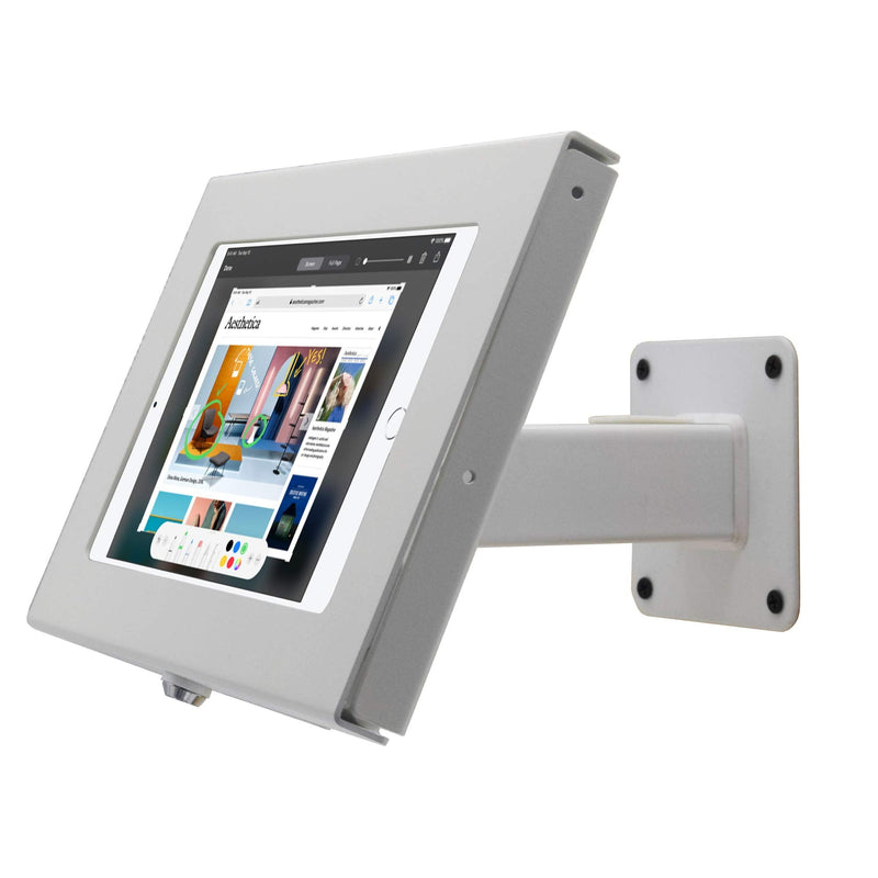 TABcare 180 Tilting 360 Rotating Metal Mount Support 75x75 100x100 VESA Used as Desktop Stand or Wall Mount (White)