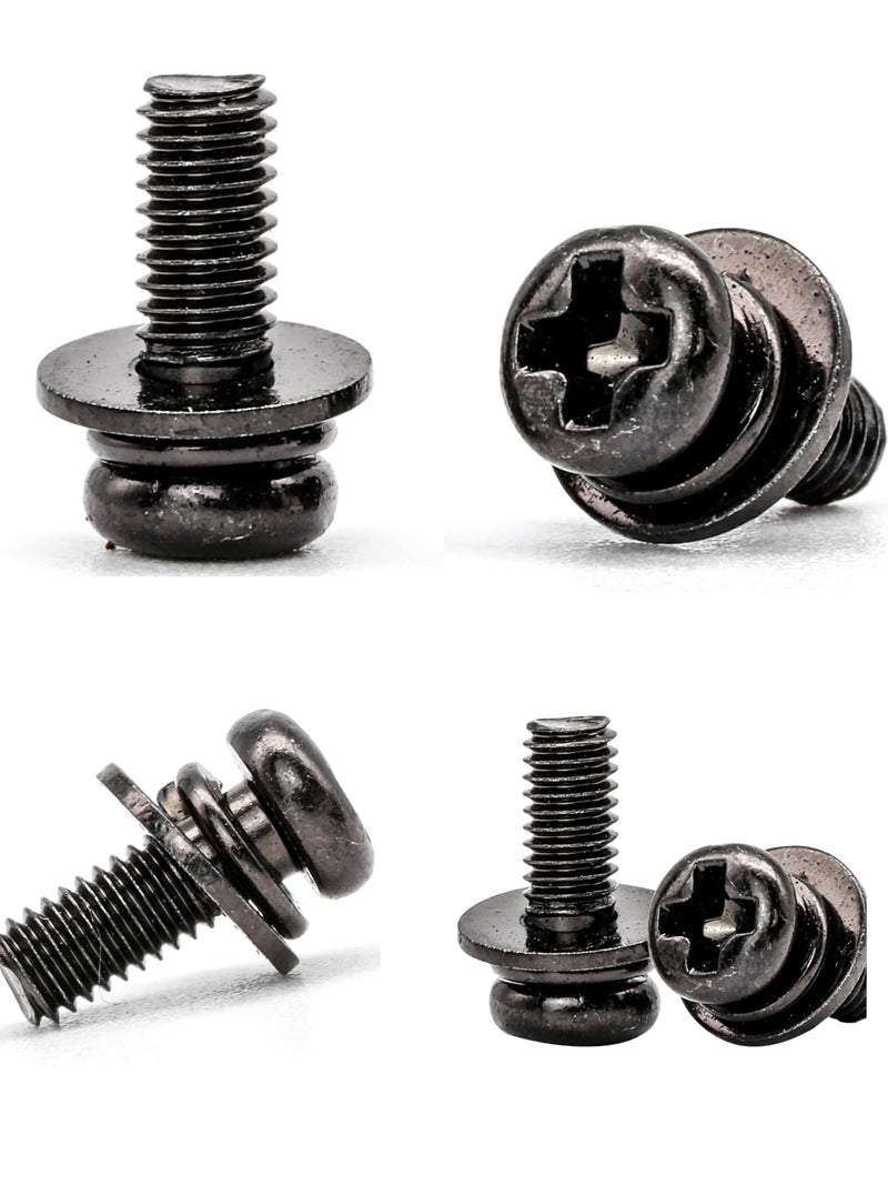 20 PCS Vesa Screws, VESA Compatible M4x10mm TV/Monitor Wall Mount Screws for 75x75mm and 100x100mm Brackets. Phillips Head M4 x 10mm Black with Washers