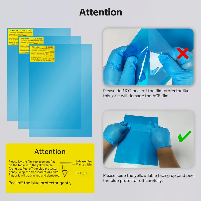 UniTak3D Photon Mono M5S/M5S Pro/M7 Pro/Saturn 3 Ultra ACF Release Film 3Pcs 10.1 Inch Fast FEP Film for High Speed Printing,Suitable for ANYCUBIC Fast 12K 14K Resin 3D Printer-278x190(mm) for Photon Mono M5S/M5S Pro/M7 Pro/Saturn 3 Ultra-278x190mm