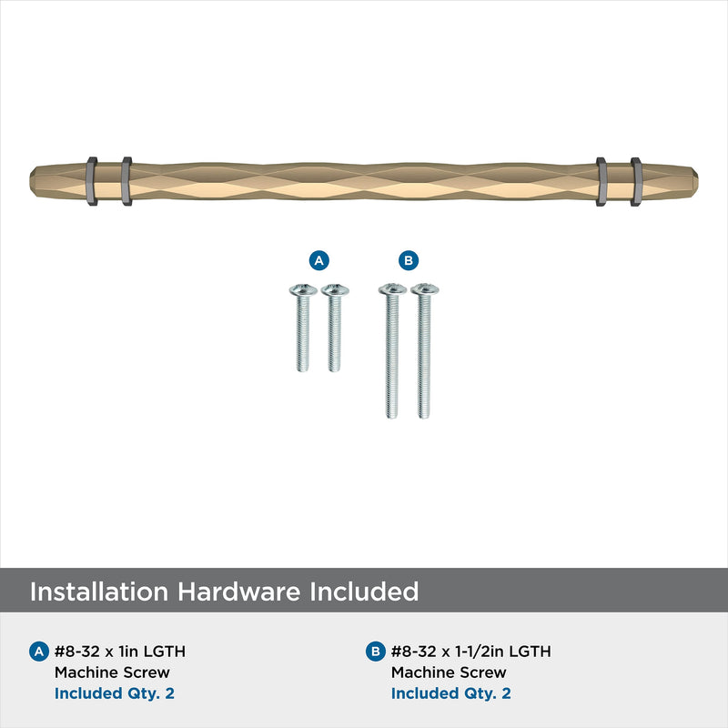 Amerock | Cabinet Pull | Golden Champagne/Black Chrome | 8 inch (203 mm) Center-to-Center | London | 1 Pack | Drawer Pull | Drawer Handle | Cabinet Hardware 8in (203mm) Center-to-Center