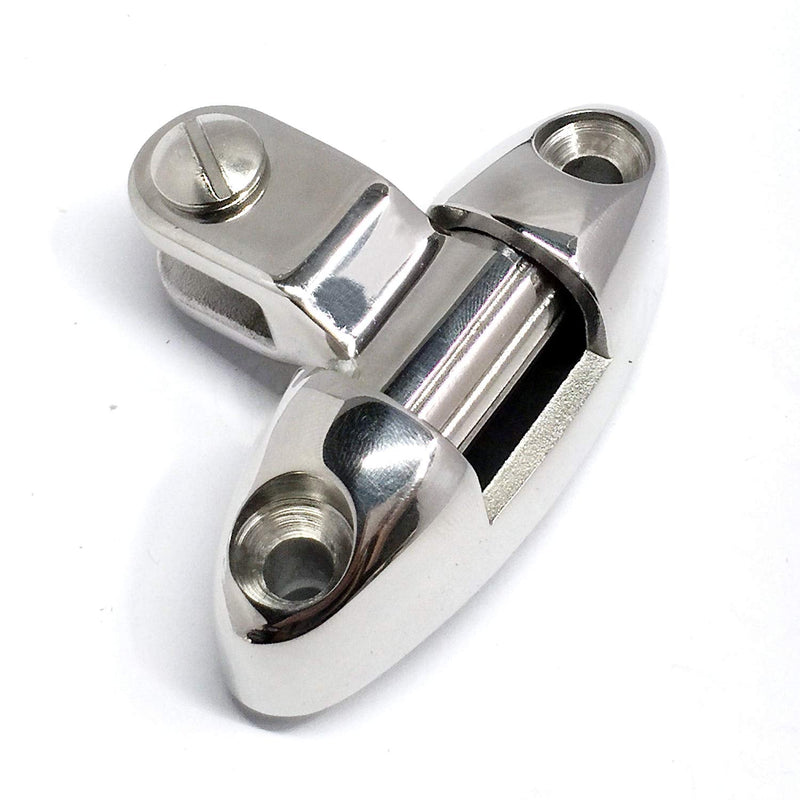 NRC&XRC Pair of Marine Grade 316 Stainless Steel Boat Bimini Top Deck Hinge Swivel Mount