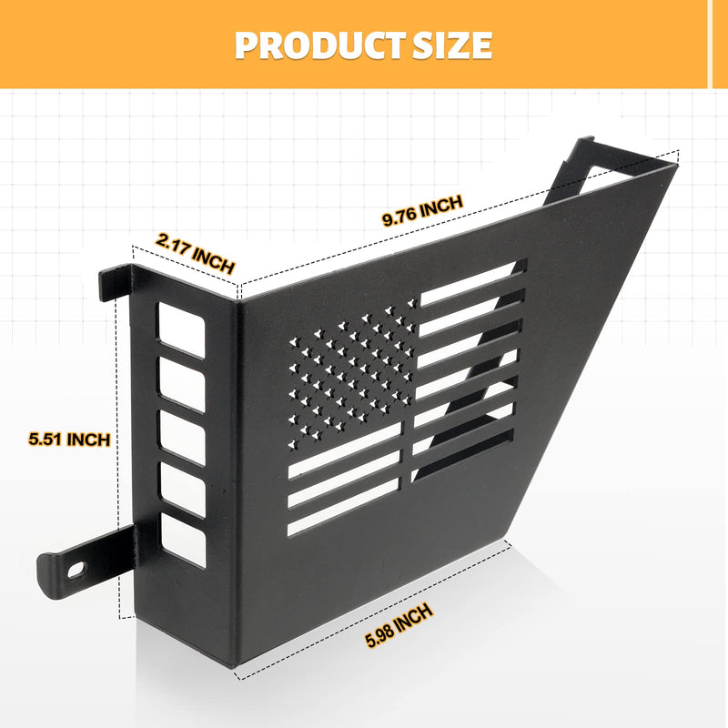 MAIKER Metal Front Door Storage Box, Door Side Insert Organizer Box Pockets for 2007-2018 Jeep Wrangler JK 2/4 Door 2pcs(Black)