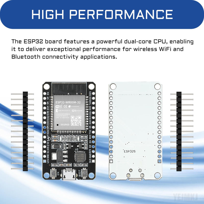10pcs ESP32 ESP-32S Development Board ESP-WROOM-32 Module 2.4GHz Dual-Mode WiFi + Bluetooth Processor 2-in-1 Dual Cores Microcontroller Integrated Chip CP2102 for Arduino IDE