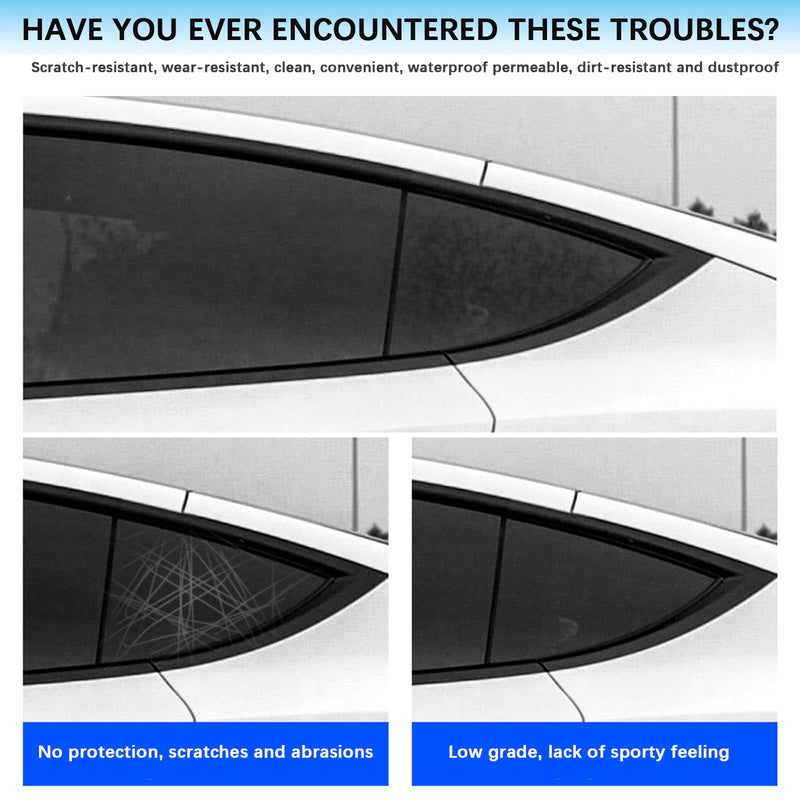 YHCDSEA for Model 3 Rear Side Window Shutter Cover Louver Sport Style Cool Exterior Decoration fit for Tesla Model 3 2017-2025 Accessories (Glossy Black) Glossy Black