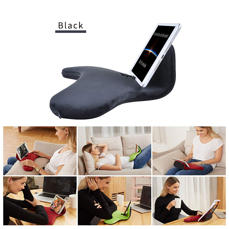 Multi-Angle Tablet Sofa Holder Pad Pillow Stand for iPad Air&iPad, Universal Phone&Tablet Pillow Stands and Holders Used on Bed, Car, Desk, Lap, Sofa, for iPads, Tablets, Smartphone, Magazines(Black) Style A-Black