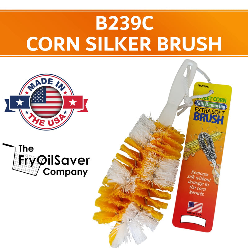 Corn De-Silker Brush | Bristled Veggetable Scrubber for Brushing Carrots, Potatoes | Durable & Firm Corn Scrubber, Corn Silk Hair Remover, Food Brush by FryOilSaver Co. B239C