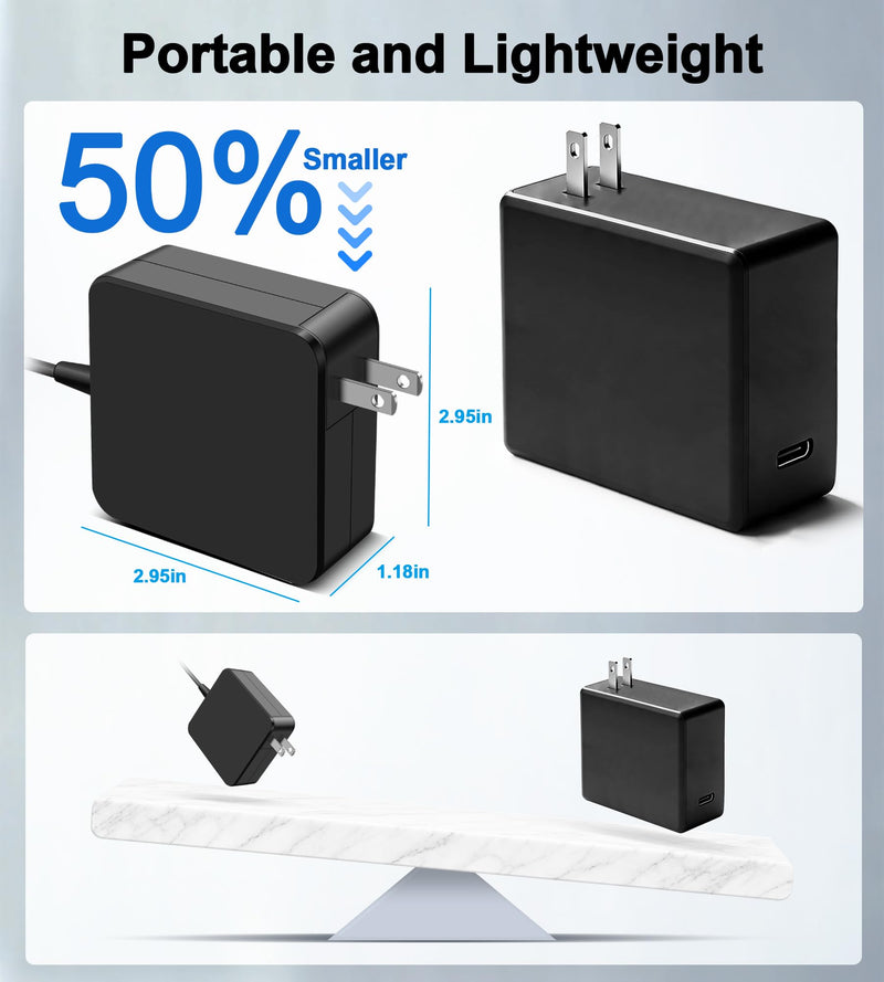 65W Laptop Charger Compatible with Asus Vivobook 15 16 17 Zenbook Flip Chromebook EeeBook Notebook Laptop 5.5 * 2.5mm with 3 Adapter, Support 45W 33W