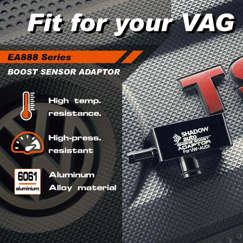 Shadow Turbo Boost Gauge Sensor Adapter for VW SEAT Audi Porsche EA888 GEN3 EVO4 Engine Billet Aluminum Boost Vacuum Tap Kits