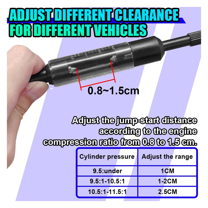 Car Spark Plug Tester, Adjustable Ignition Coil Tester Tool with Cable, Spark Plug Diagnostic Tool, Spark Detector Gauge, Automotive Ignition System Testers for Car, Motorcycle, SUV