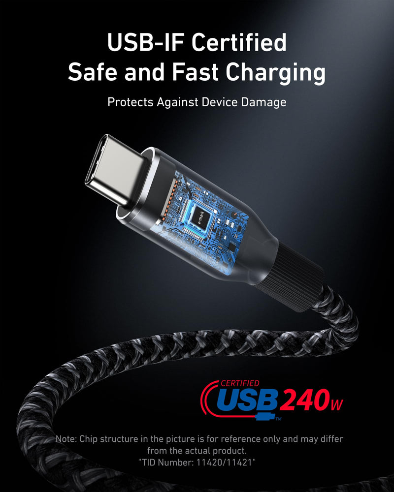 Anker Prime USB C to USB C Cable, 240W Fast Charging Cable (6 FT) | Upcycled braided nylon USB 2.0 cable with 100-year bend durability for iPhone 17/17 Pro/17 Pro Max, MacBook, Galaxy S24 6FT