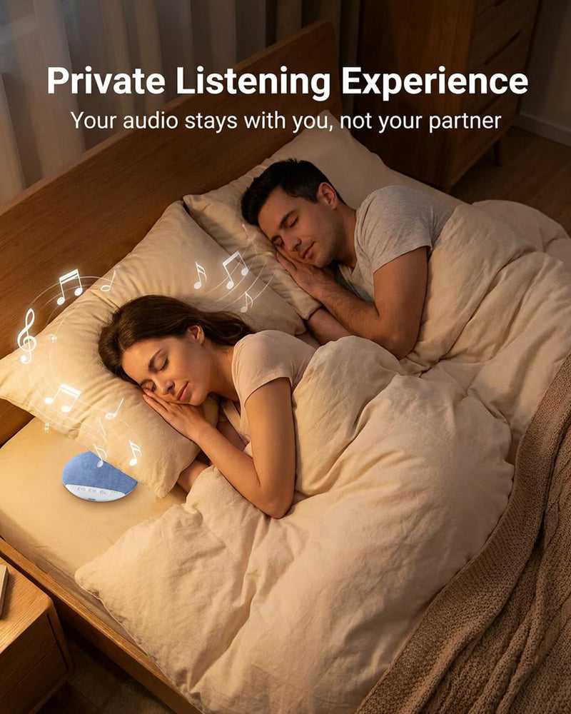 Under Pillow Speaker for Sleeping, Bluetooth Sleep Speaker with White Noise Machine and Timer, Headphone-Free Mini Sound Speaker for Side Sleepers (Blue) Blue