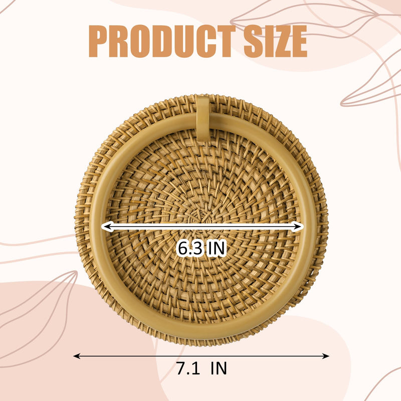 Mifoci Rattan Towel Ring Rack, Natural Woven Rattan Towel Hanger for Bathroom Wall Decor, Wood Rustic Farmhouse Bathroom Decor Accessories, Standard Wall Mount, Easy Installation
