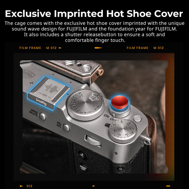 SmallRig X100VI Retro Cage for FUJIFILM X100VI, with 3/8"-16 Locating Holes for ARRI, Built-in Quick Release Plate for Arca, Shutter Button, and Hot Shoe Cover - 4557