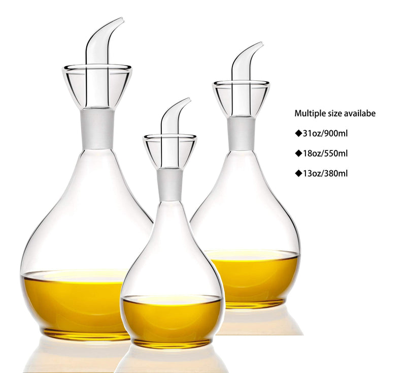 HAIZEEN 31ounce/900ml Olive Oil Dispenser Oil Bottle Glass with No Drip Bottle Spout 31 Ounces