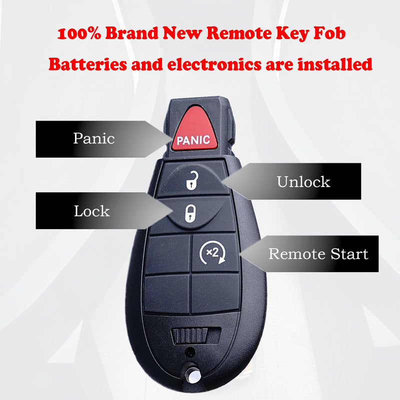 MechanMagic Key Fob FOBIK Replacement Compatible for Dodge Ram 1500 2500 3500 Truck 2009-2012 Journey Challenger Grand Caravan Jeep Grand Cherokee Commander Keyless Entry Remote Start Control