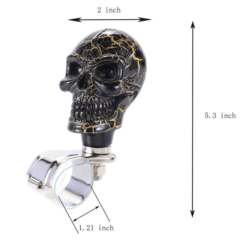 Skull Steering Wheel Spinner Knob Suicide Power Handle Turning Driving Universal Fit Most Vehicles Cars Trucks Tractors Mowers Forklifts Boat Golf Carts (Black Pattern) black pattern