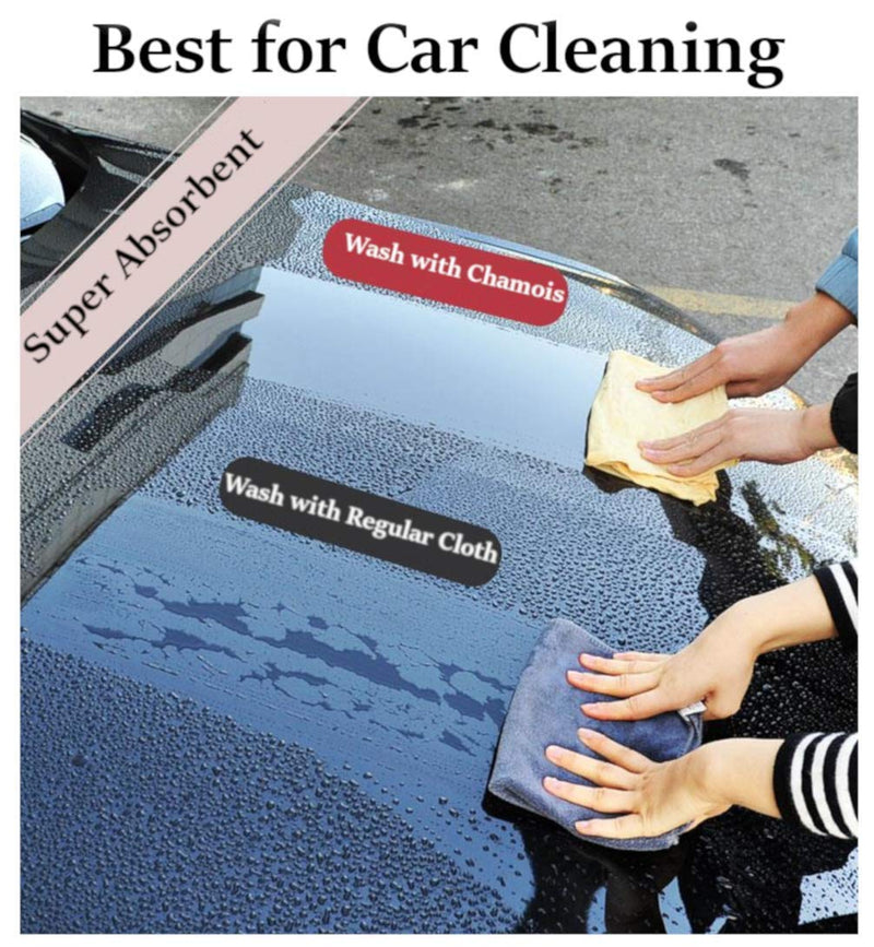 Chamois Drying Cloth Car Drying Towel Real Leather Absorbent Drying Natural Chamois Car Wash Cloth Accessory (3.7-4.2 sq ft) 3.7 sq. ft.