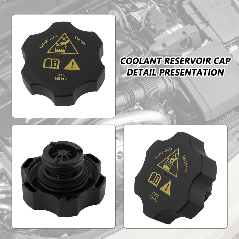 Car Radiator Cap Replacement OEM#68442532aa,53479332,Coolant Reservoir Cap Compatible with Chrysler Dodge Jeep Ram,Standard Car Accessories Radiator Cover Easy to Mounting