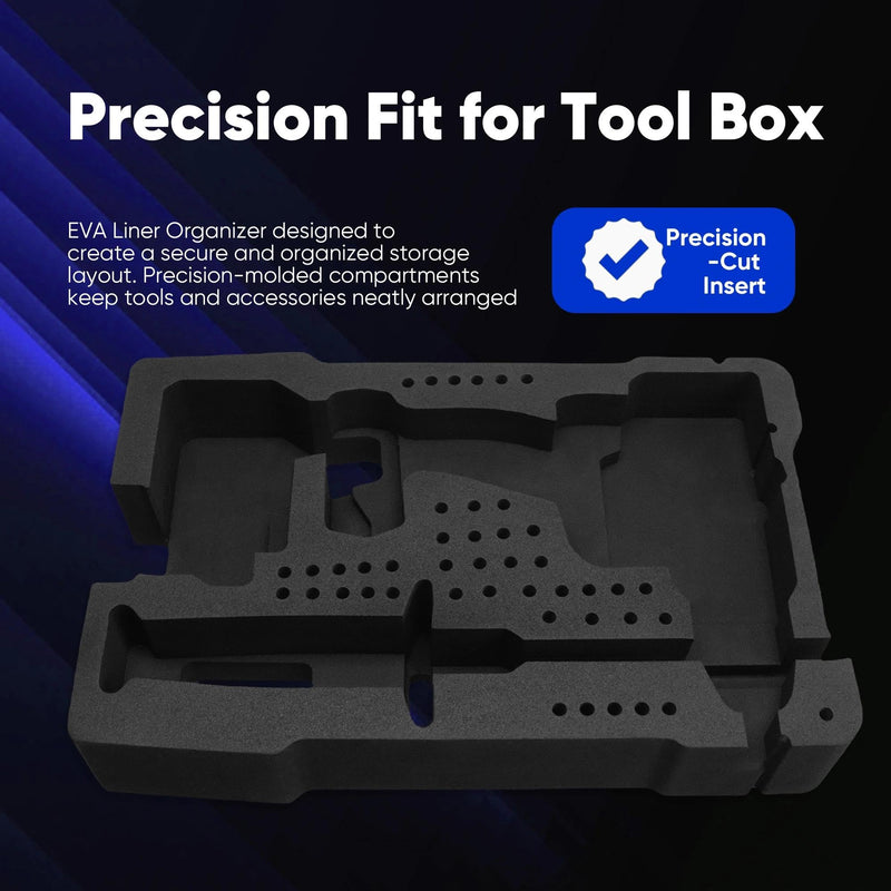 EVA Liner Organizer Compatible with 8435 Series Tool Box, Precision-Cut Insert Fit for 2903 or 2904 Series Tools 1/2" Drill/Driver and Accessories, Only Compatible with 4.0/5.0 Battery Black Compatible with Drill/Driver