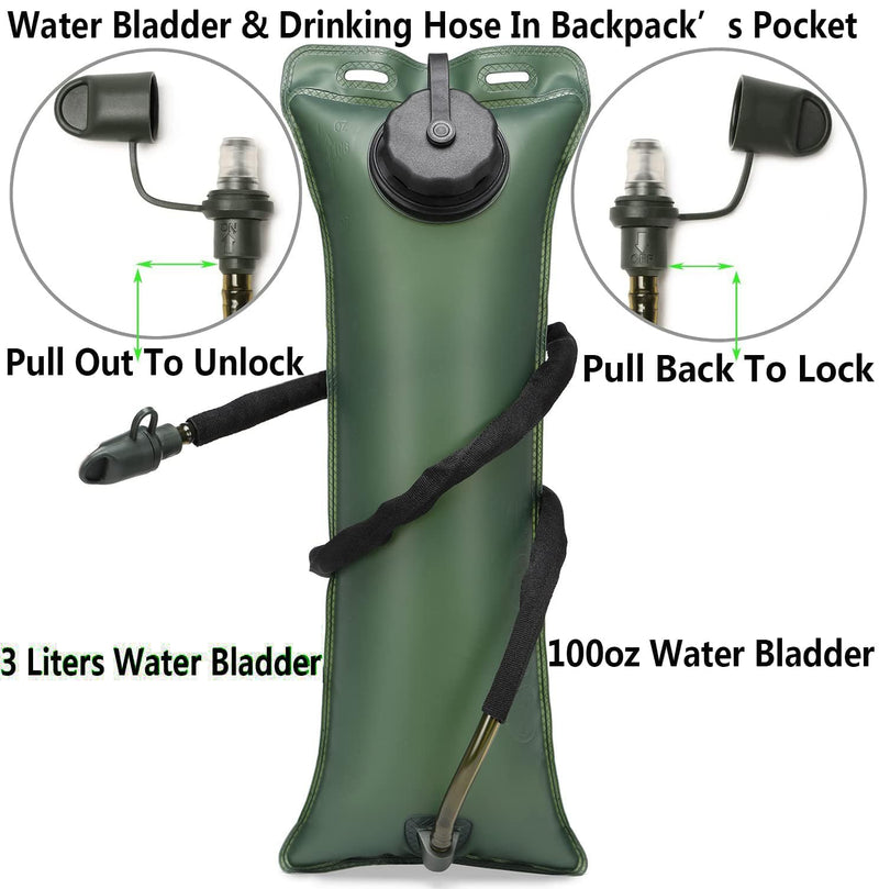 ATBP Running Hydration Vest Pack Tactical 3L Water Bladder Backpack Bag for Cycling Marathon Hiking Daypack Men & Women Black A