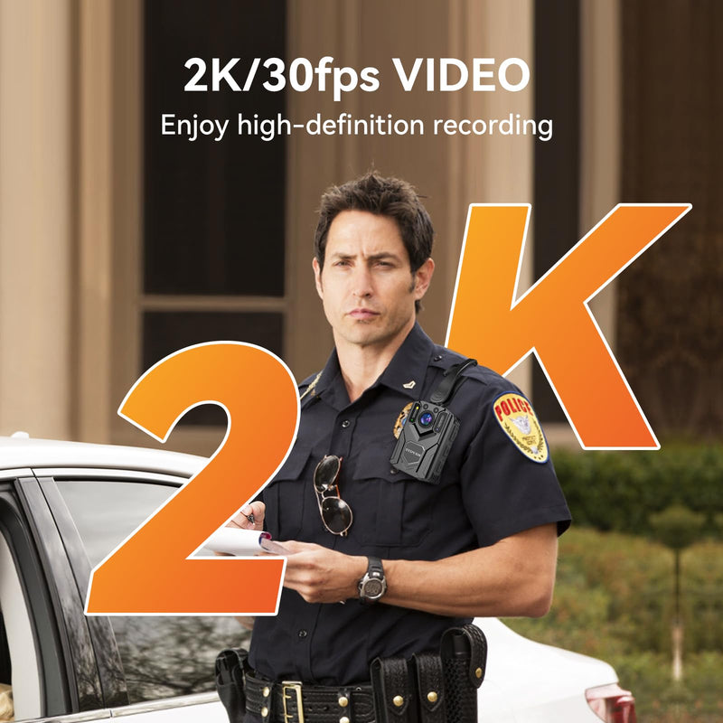 SYDYAM-Z5 2K/1440P 32GB Body Camera, 8-10H HD Recording IP67 Waterproof Body Cameras with Audio and Video Recording, Body Cam for Police Hiking Meeting Security Guard Daily Patrol Z5-32G